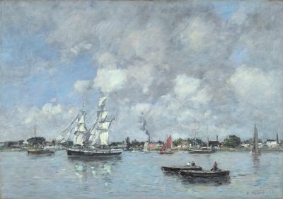 Bordeaux, bateaux sur la Garonne, 1876 - Eugene Louis Boudin